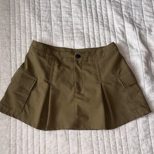 Olive Green mini skort with Pockets